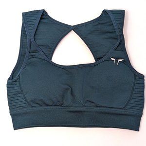 Squat Wolf Meta Sports Bra True Athletic Fit Stretch Teal Women's Size Small ?
